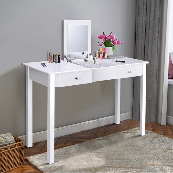 Vanity Table with Flip Top Mirror - Picture 2 of 4